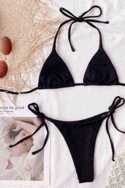 Angelsin Bağlamalı Bikini Takım Siyah - Görsel 3