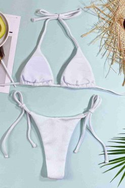 Angelsin Bağlamalı Bikini Üstü Beyaz - Görsel 3