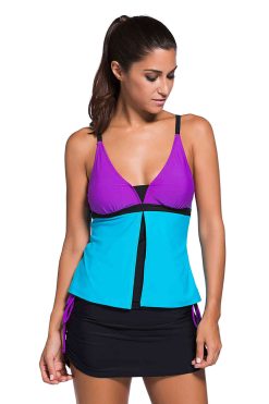 Angelsin Renkli Tankini Etekli Bikini Takım - Görsel 4