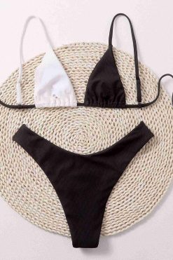 Angelsin Siyah Beyaz Bikini Takım Çok Renkli - Görsel 3
