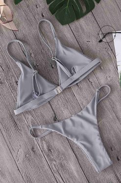 Angelsin Üçgen Bikini Takım Gri - Görsel 3