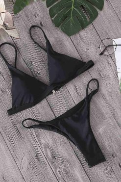 Angelsin Üçgen Bikini Takım Siyah - Görsel 3