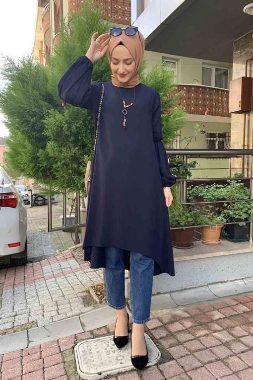 Moda Çizgi Desenli Tunik