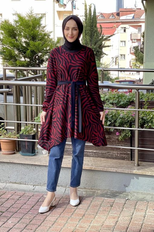 Moda Çizgi Desenli Tunik