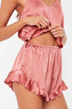 Merry See Saten Şortlu Pijama Takım Pembe - Görsel 4