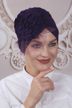 Tüllü Güllü Bone  Mürdüm