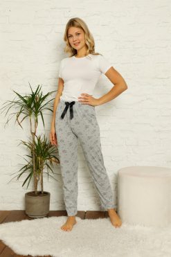 Moda Çizgi Kadın Alt Pijama