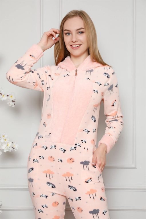 Moda Çizgi Polar Kadın Pijama Takımı