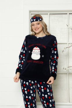 Moda Çizgi Polar Kadın Pijama Takımı