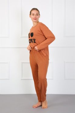 Moda Çizgi Kadın Büyük Beden Penye Pijama Takım 202182