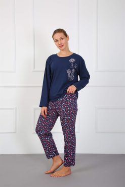 Moda Çizgi Kadın Büyük Beden Penye Pijama Takım 202184