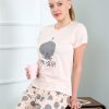 Moda Çizgi Kadın Kısa Kol Pijama Takım 20410