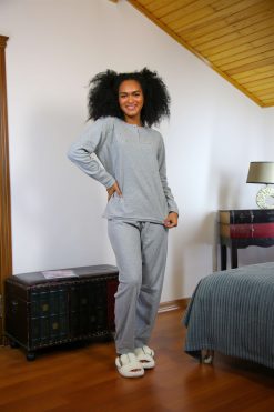 Moda Çizgi Kadın Kışlık Pijama 20267G