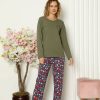 Moda Çizgi Kadın Penye Uzun Kol Pijama Takım 4101