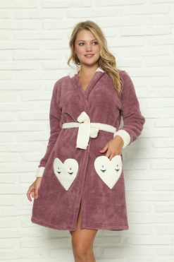 Moda Çizgi Welsoft Polar Kadın Sabahlık 9064