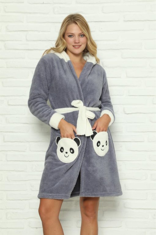 Moda Çizgi Welsoft Polar Kadın Sabahlık 9068