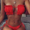 Angelsin Brezilya Model Büzgülü Bağlamalı Bikini Altı Kırmızı